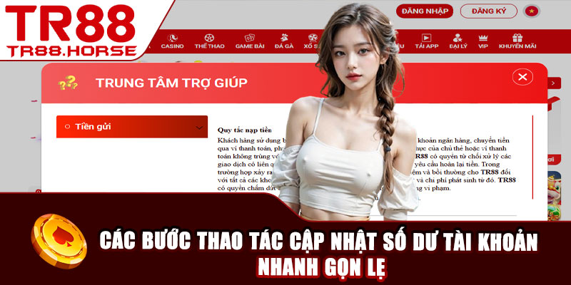 Các bước thao tác cập nhật số dư tài khoản nhanh gọn lẹ